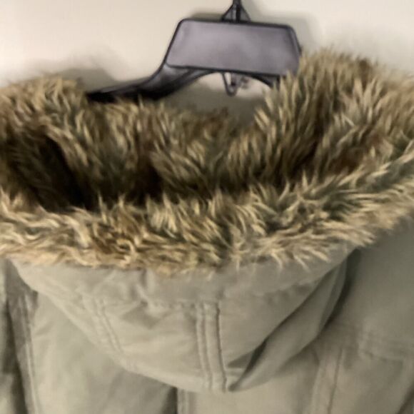 Woman Within Down Filled Hooded Olive Green Womens Parka Size 1X - Picture 8 of 10
